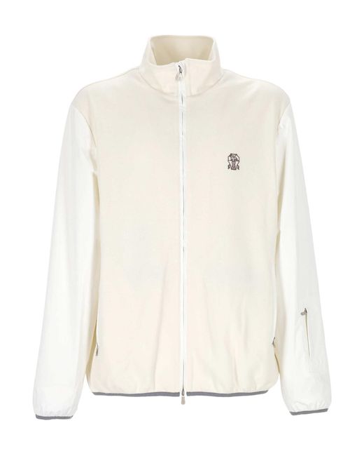 Brunello Cucinelli White Wool-Blend Jacket for men