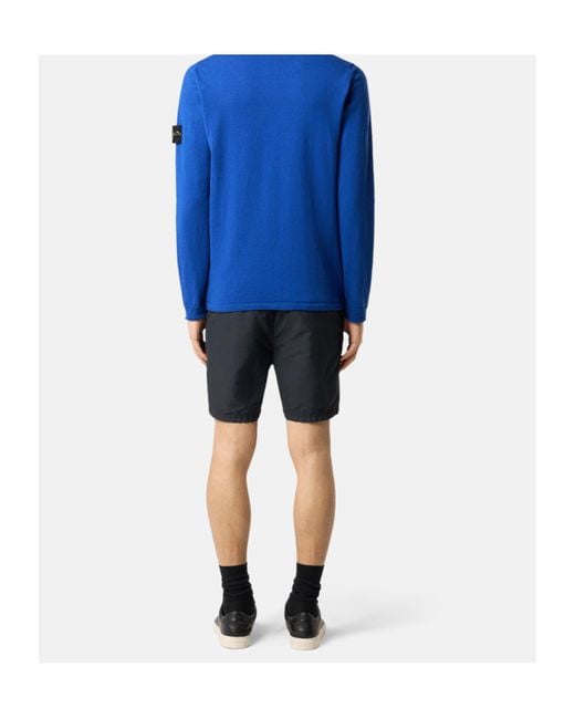 Stone Island Blue Regular Fit Mid-Length Swim Trunks With Pockets for men
