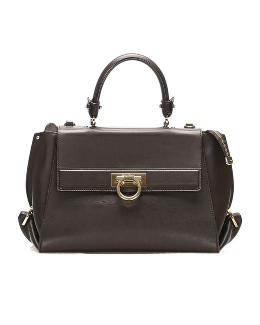 Ferragamo Black Logo Details Handbag