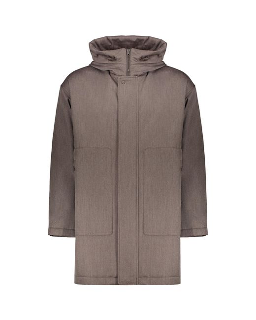 Herno Brown Hooded Padded Coat for men