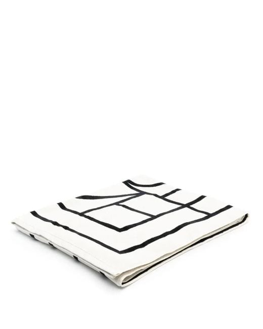 Totême  White Totême Monogram Jacquard Beach Towel