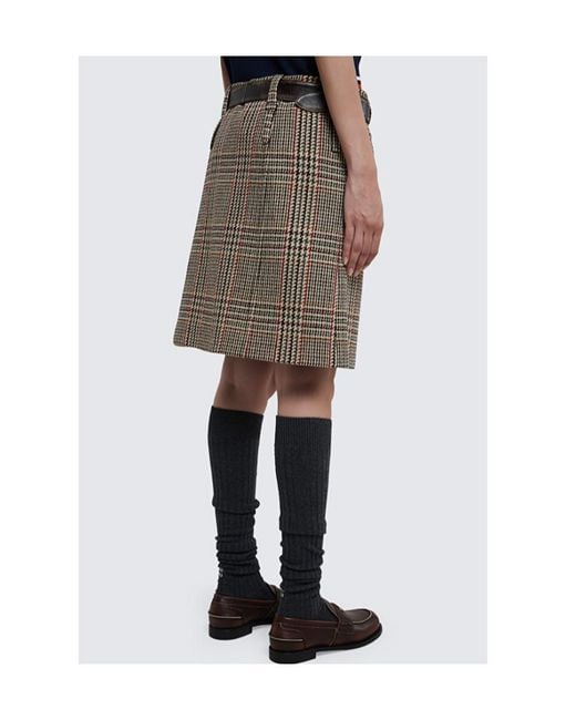 Miu Miu Natural Plaid Skirt