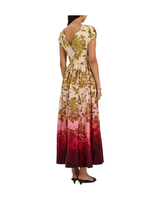 LaDoubleJ White Printed Smocked Silk Midi Dress