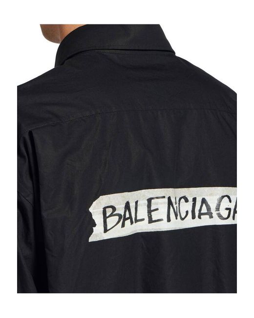 Balenciaga Black Masking Tape Long-Sleeved Shirt for men