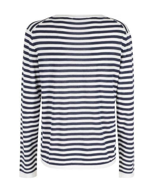 Seventy Blue Striped Crew-Neck Knitted Top