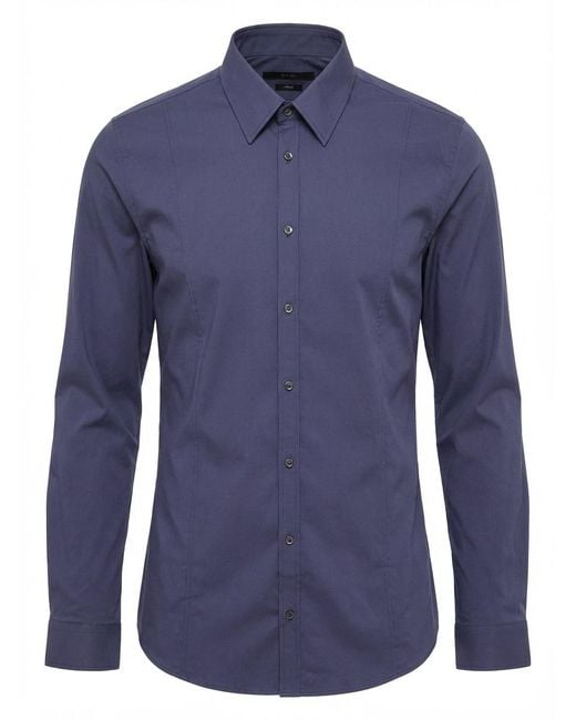 Gucci Blue Button Long-Sleeved Shirt for men