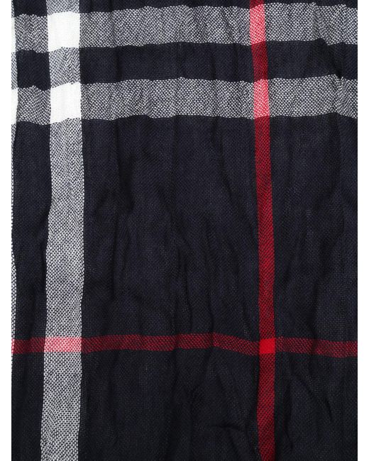 Burberry Black Plaid Wool Blended Scarf for men