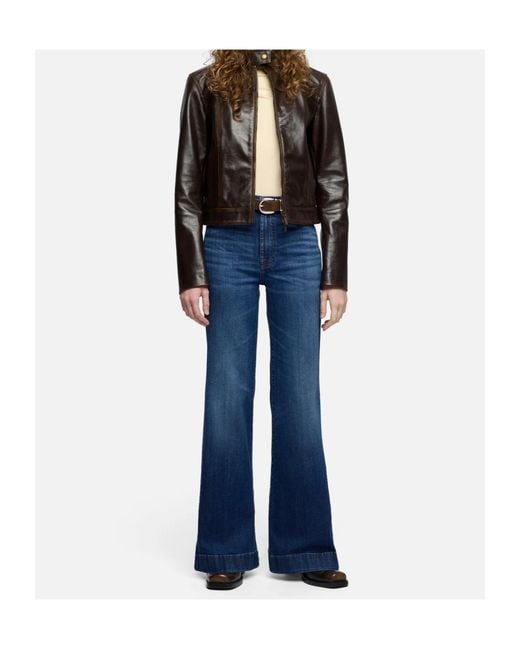 7 For All Mankind Blue High-Waisted Jeans