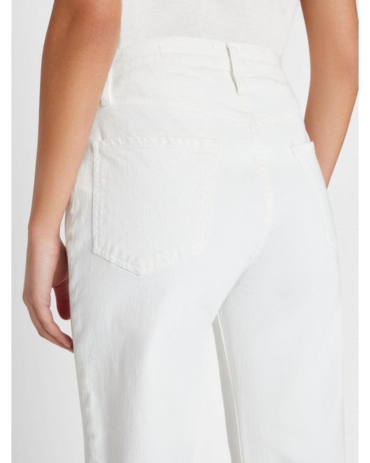 FRAME White High-Rise Button Jeans Pants