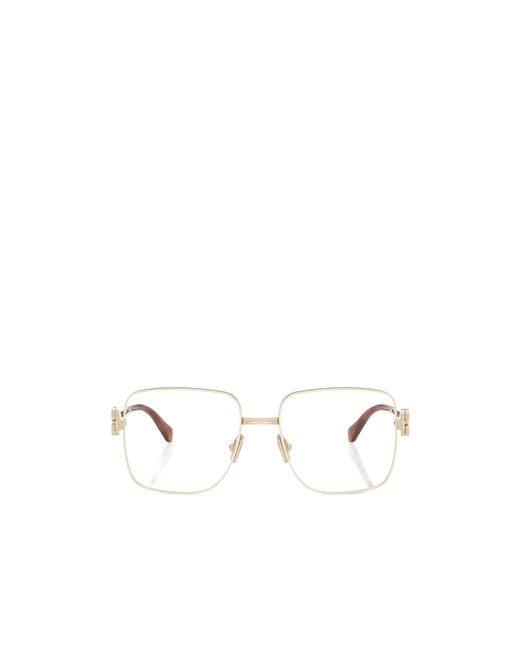 Miu Miu White Eyewear Square Frame Glasses