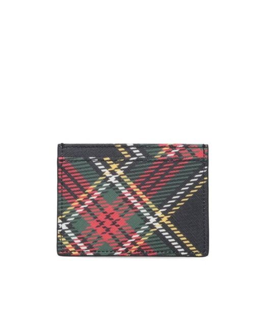 Vivienne Westwood Red Flat Checked Card Holder