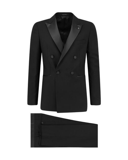 Tagliatore Black Diona Double-Breasted Suit for men