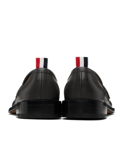 Thom Browne Black Pleated Varsity Loafers for men
