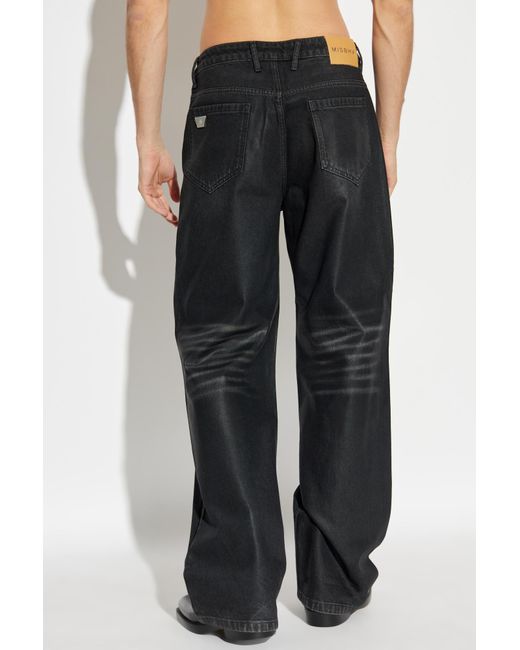 M I S B H V Black Austin Coated Jeans for men