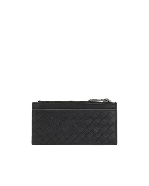 Bottega Veneta Black Intreciato Knitting Wallet for men