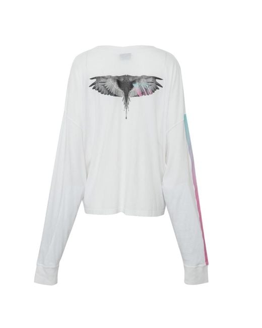 Marcelo Burlon White Printed Round-Neck Sweater