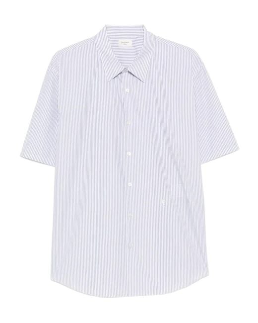 Saint Laurent White Striped Shirt for men