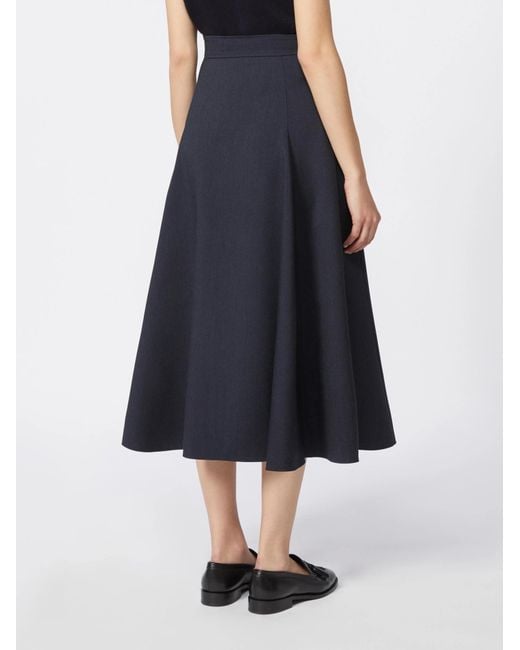 Max Mara Blue Whisky A-Line Skirt