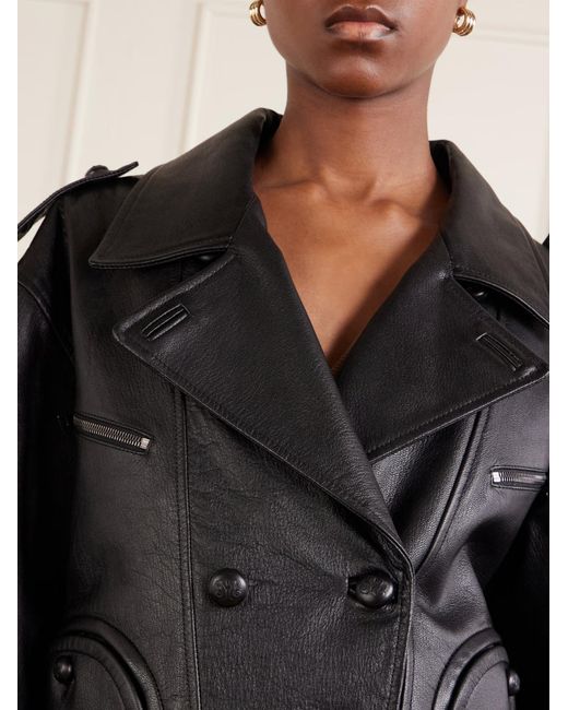 Blazé Milano Black Double-Breasted Leather Jacket