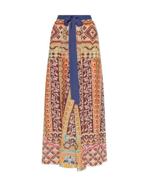 Etro White Tie-Waisted Side-Slit Trousers