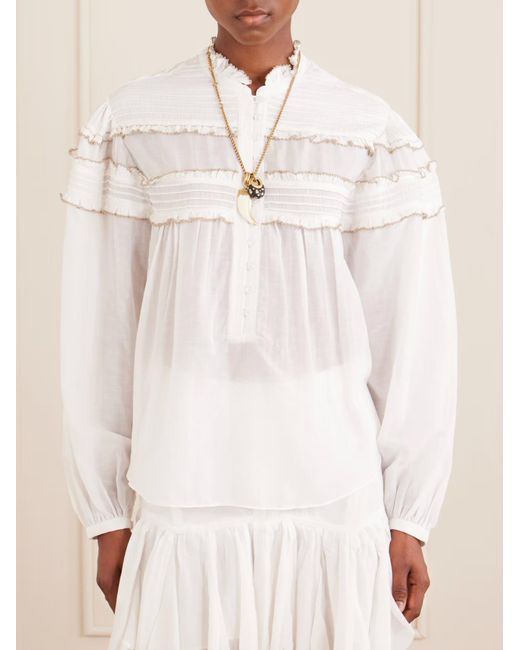 Isabel Marant White Isabel Marant Étoile Doane Ruffled Blouse