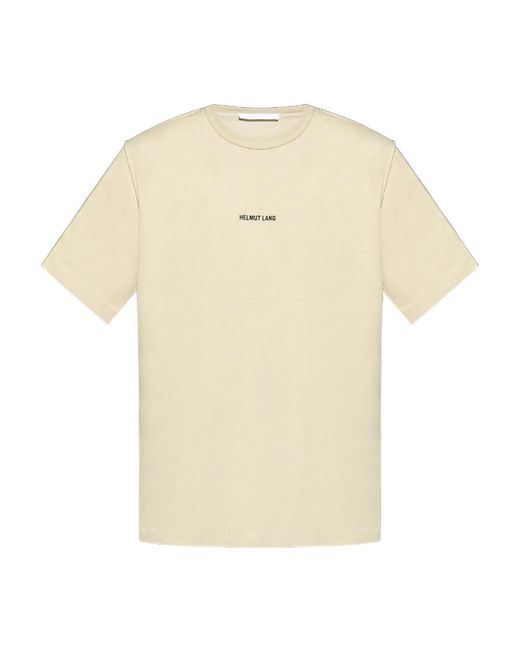 Helmut Lang Natural Inside Out Logo Crewneck T-Shirt for men