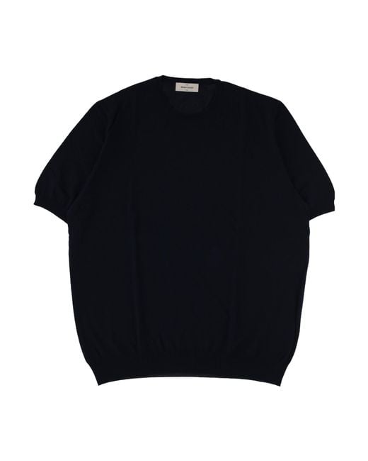 Gran Sasso Black Short Sleeved Knitted Jumper for men