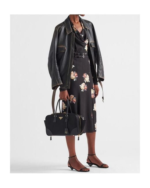 Prada Black Straight-Point Collared Zip-Up Jacket