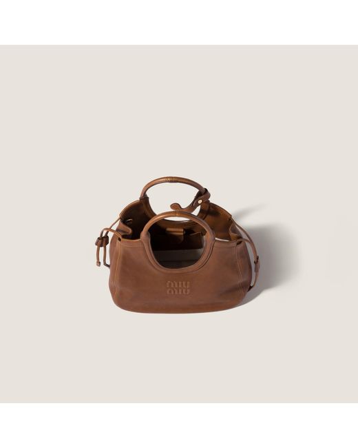 Miu Miu Brown Ivy Nappa Leather Tote Bag