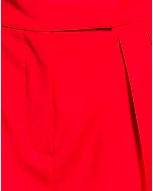 Max Mara Red Pleated Bermuda Shorts