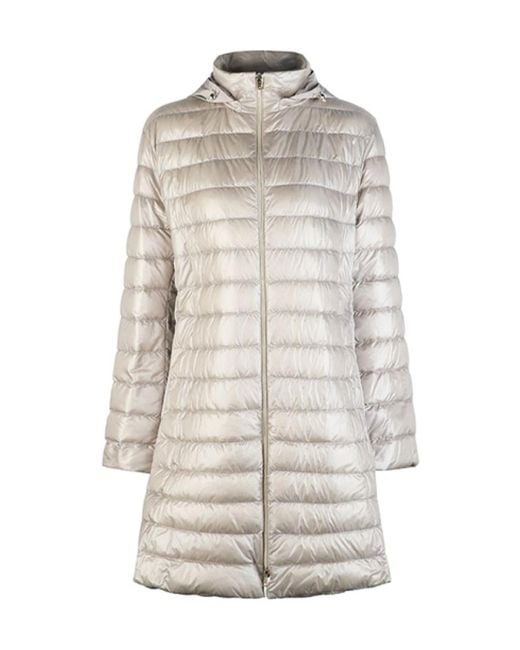 Herno Gray Quilted Hooded Down Jacket