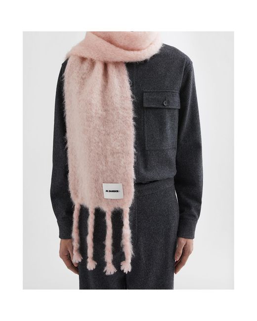 Jil Sander Pink Wool Blend Scarf