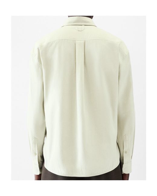 Jacquemus White Long-Sleeved Curved Hem Shirt for men