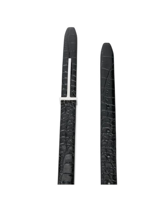 Tom Ford White Embossed Slim T Belt for men