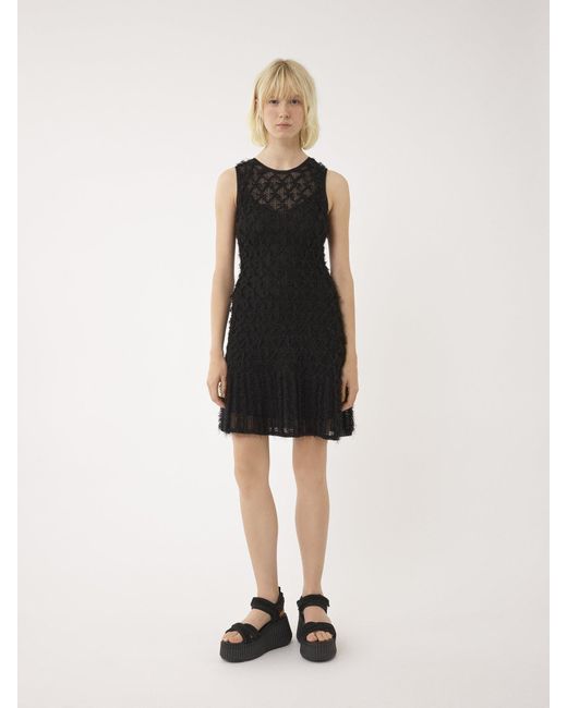 Chloé Black Chlo Lace Detailed Flared Mini Dress