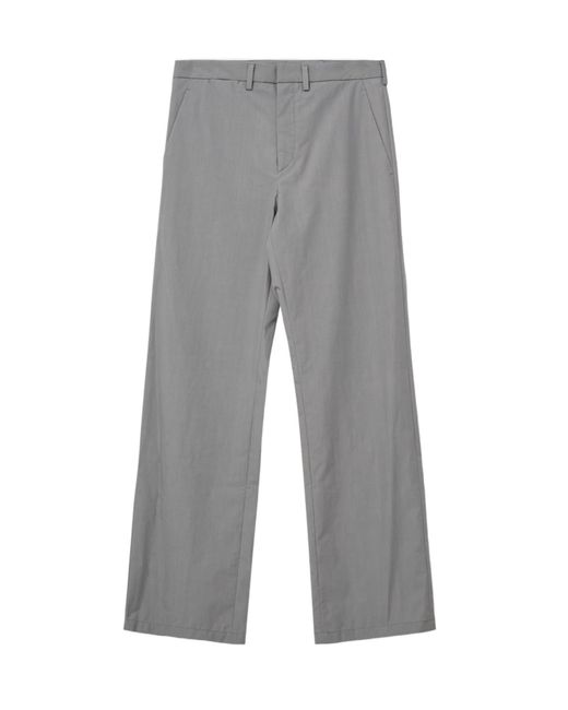 Rier Gray Casual Pants With Belt Loops for men
