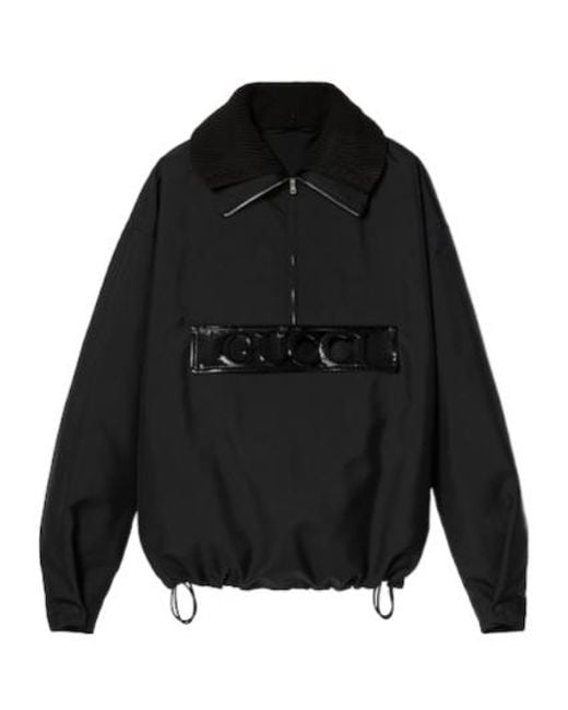 Gucci Black Techno Garbardine Caban