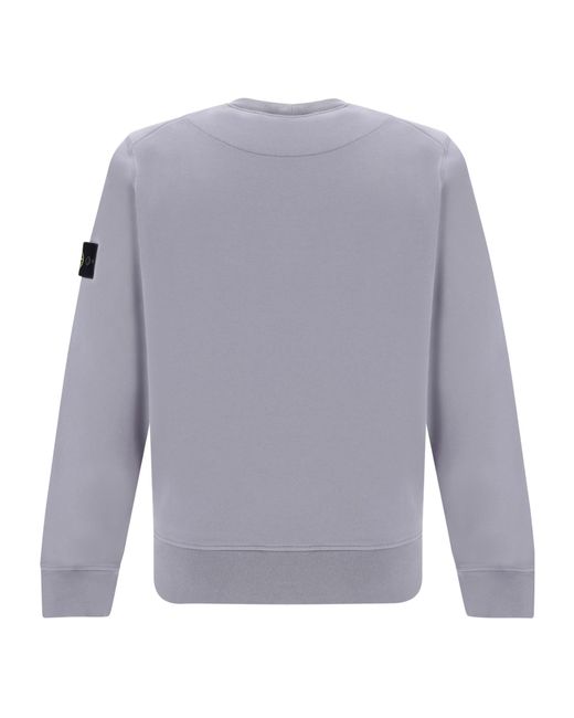 Stone Island Gray Compass Patch Crewneck Sweatshirt for men