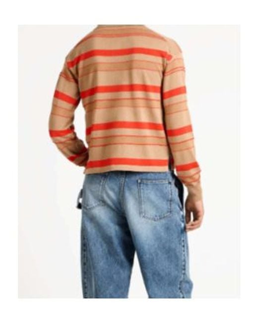 J.W. Anderson Orange Knitted Striped Rugby Polo Top for men