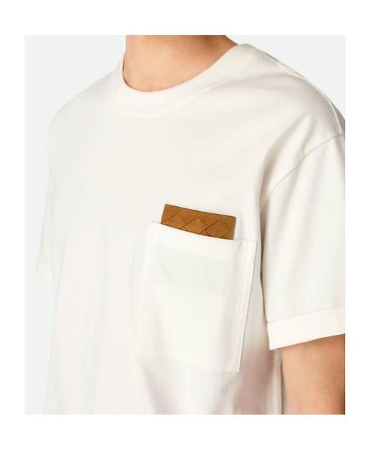 Bottega Veneta White Short Sleeved Crewneck T-Shirt for men
