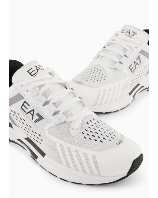 EA7 White Laced Sneakers for men
