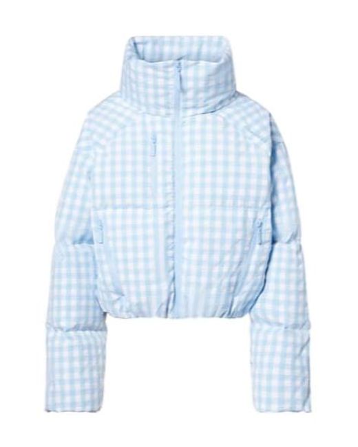 CORDOVA Blue Plaid Long-Sleeved Down Jacket