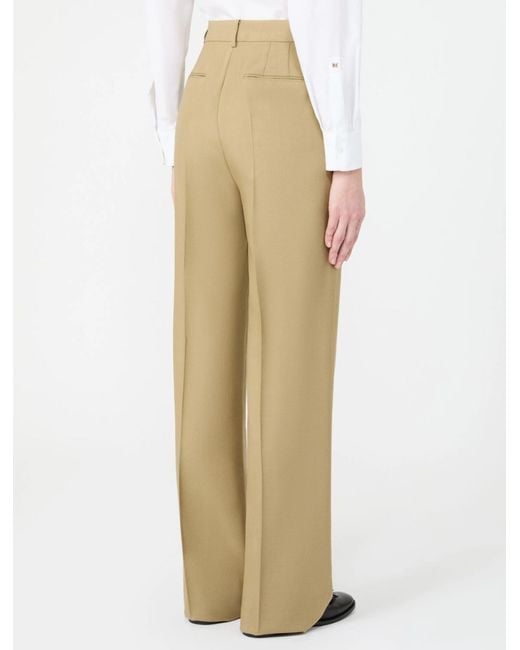 Max Mara Natural Mxmscacco Pressed Crease Tailored Pants