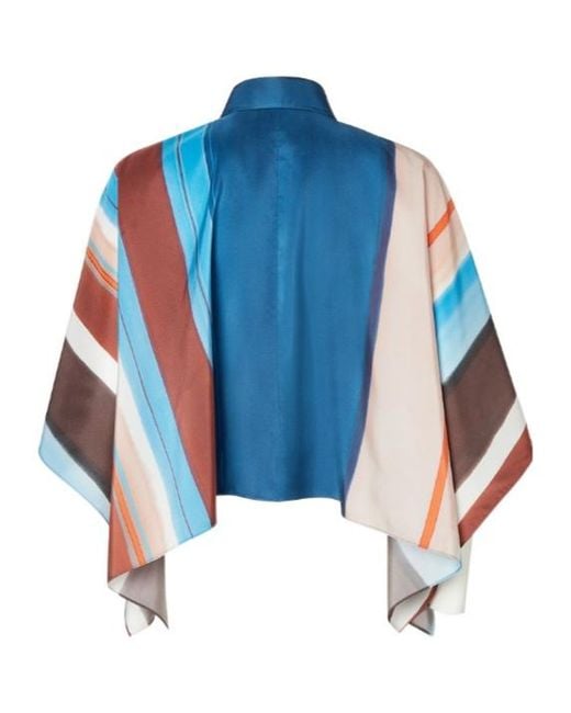 Fendi Blue Striped Cropped Shirt