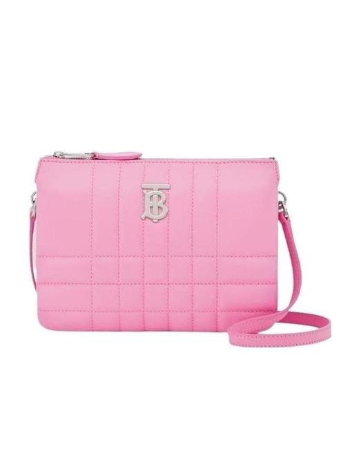 Burberry Pink Lola Quilted Pouch Bag