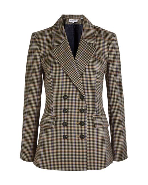 Veronica Beard Green Claude Dicky Plaid Stretch-Wool Blazer