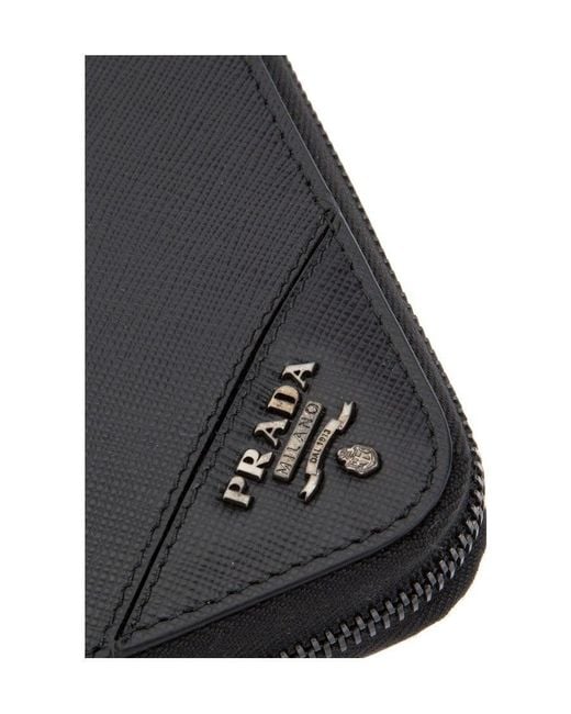 Prada Black Saffiano Zipped Wallet for men