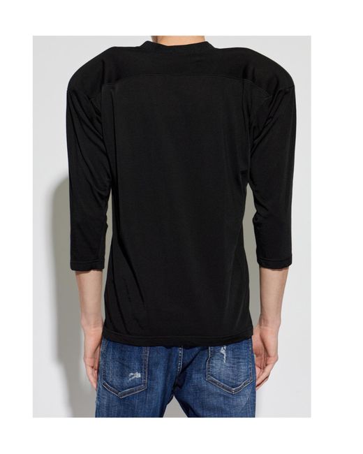 DSquared² Black Iconique Shoulder-Pad T-Shirt for men