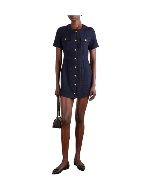 Giuliva Heritage Blue Bouclé-Tweed Mini Dress