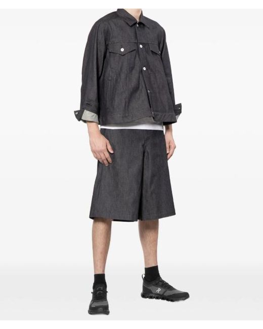 Comme des Garçons Gray Wide-Leg Denim Shorts for men